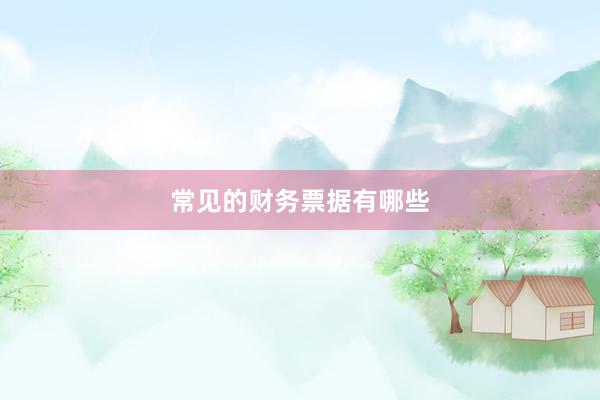 常见的财务票据有哪些